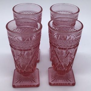 Pink Cape Cod Imperial Set of 4 Footed Juice Tumblers 5”
